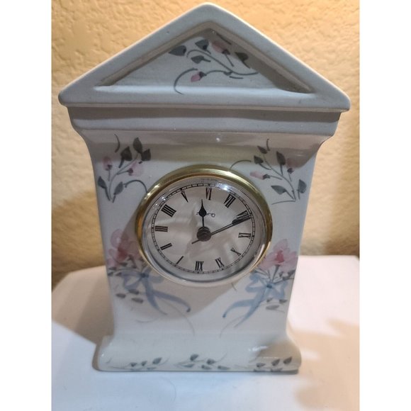 Quartz Mantle Clock Fine Bone China made in usa hand painted - Picture 3 of 12